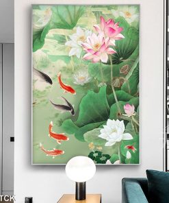 Tranh cá chép hoa sen