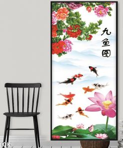 Tranh cá chép hoa sen