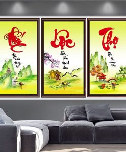 Tranh phúc lộc thọ thư pháp