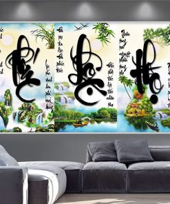 Tranh phúc lộc thọ thư pháp