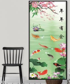 Tranh cá chép hoa sen