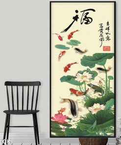 Tranh cá chép hoa sen