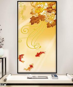 Tranh cá chép hoa mẫu đơn