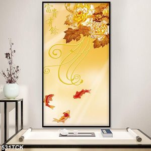 Tranh cá chép hoa mẫu đơn TT0683