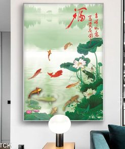 Tranh cá chép hoa sen