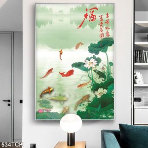 Tranh cá chép hoa sen TT0686