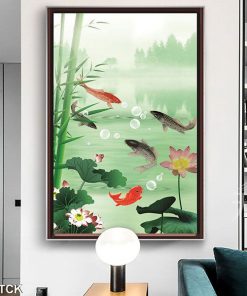 Tranh cá chép hoa sen