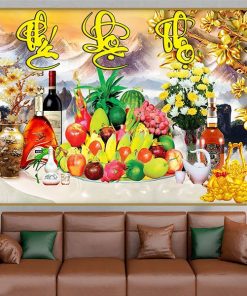 Tranh phúc lộc thọ thư pháp