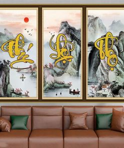 tranh phúc lộc thọ thư pháp TT0413