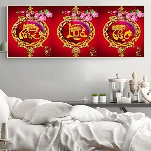 Tranh phúc lộc thọ nghệ thuật TT0421