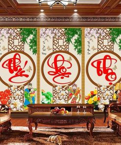 Tranh phúc lộc thọ thư pháp