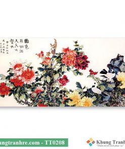 Tranh thủy mặc hoa mẫu đơn