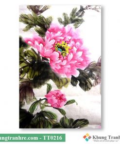 tranh thủy mặc hoa mẫu đơn TT0216