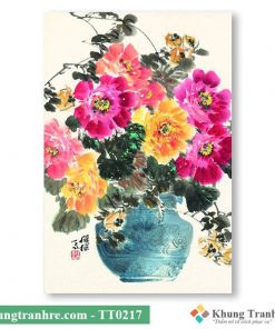 Tranh thủy mặc hoa mẫu đơn