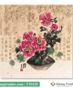 Tranh thủy mặc hoa mẫu đơn