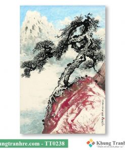 tranh thủy mặc cây tùng TT0238