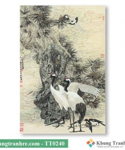 tranh thủy mặc cây tùng TT0240