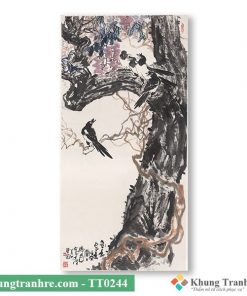 tranh thủy mặc cây tùng TT0244
