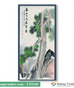 tranh thủy mặc cây tùng TT0246