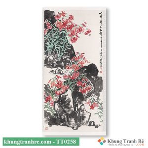 Tranh thủy mặc hoa trong đá TT0257