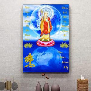 Tranh phật bồ tát địa tạng đang giảng đạo hạnh TT0302