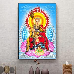 Tranh phật bồ tát địa tạng đang tu hành đắc đạo TT0317