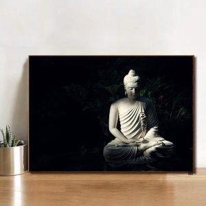 Tranh tượng phật bằng đá đang tu hành đắc đạo TT0322