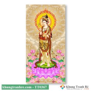 Tranh phật bồ tát đại thế chí bên đài sen TT0367