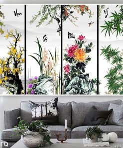 Tranh mai lan cúc trúc