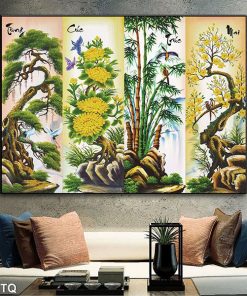 tranh tùng cúc trúc mai TT0997