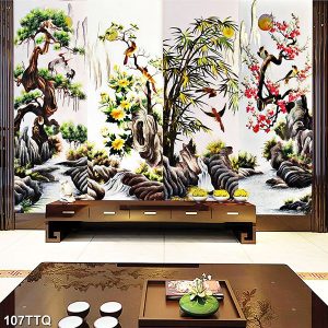 Tranh tứ quý tùng cúc trúc mai TT1008
