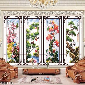 Tranh tứ quý tùng cúc trúc mai TT1010