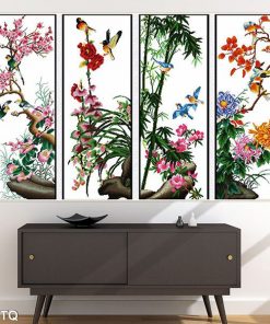 Tranh mai lan cúc trúc