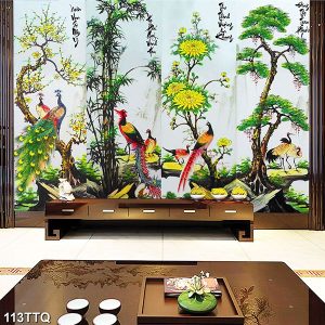 Tranh tứ quý tùng cúc trúc mai TT1012