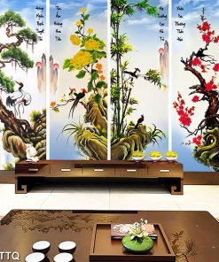 Tranh tùng cúc trúc mai