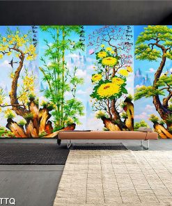 tranh tùng cúc trúc mai TT1023