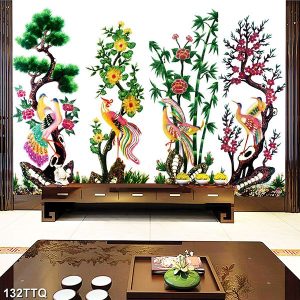 Tranh tứ quý tùng cúc trúc mai TT1024