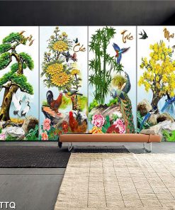 tranh tùng cúc trúc mai TT1028