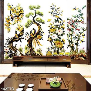 Tranh tứ quý tùng cúc trúc mai TT1032