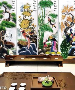 tranh tùng cúc trúc mai TT1033