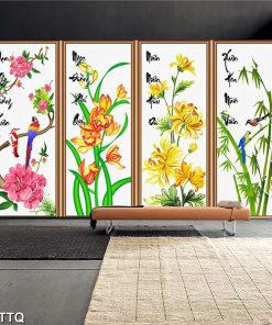 Tranh mai lan cúc trúc