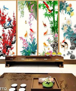 tranh mai lan cúc trúc