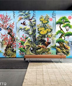 Tranh tùng cúc trúc mai