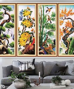 tranh tùng cúc trúc mai TT1051