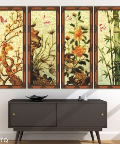 Tranh mai lan cúc trúc