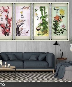 Tranh mai lan cúc trúc