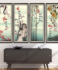 Tranh mai lan cúc trúc