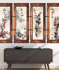 Tranh mai lan cúc trúc