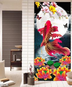 tranh cá chép trông trăng TT1181