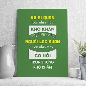 Kẻ bi quan luôn nhìn thấy khó khăn trong từng cơ hội người lạc quan luôn nhìn thấy cơ hội